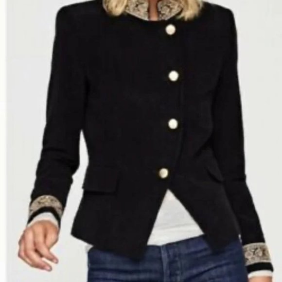 NWOT Zara Military Crop Jacket Blazer XS - Picture 2 of 11